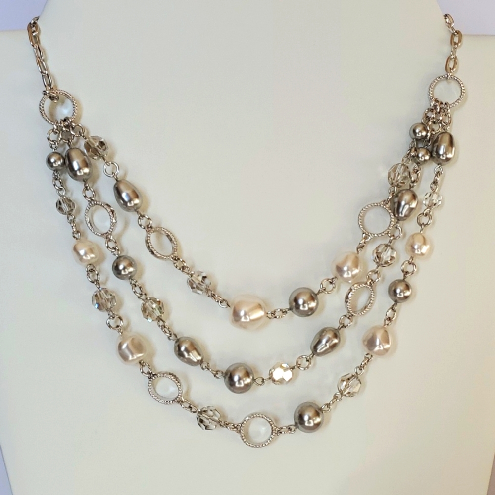 South Seas Cream and Grey Pearl Necklace